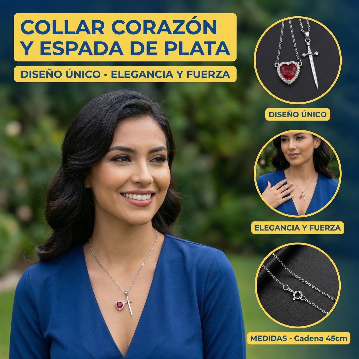 Collar Corazon Espada